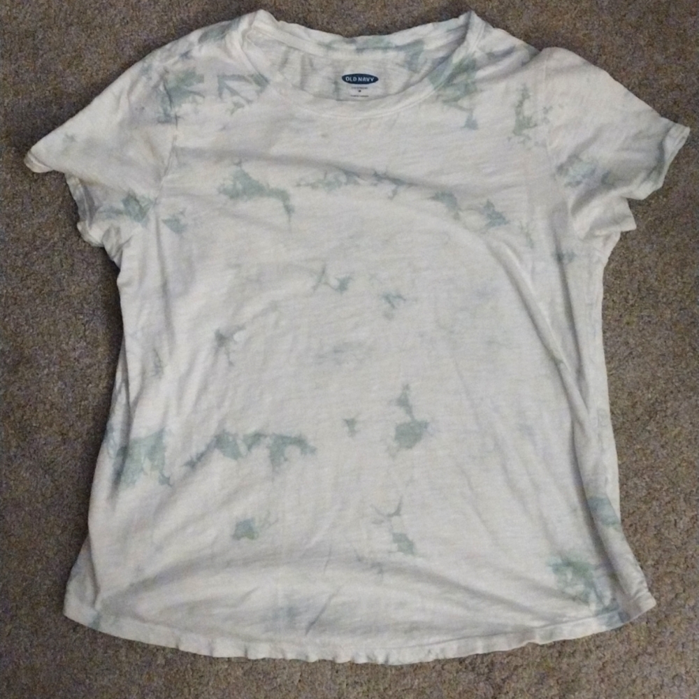 White and green tye dye old navy shirt